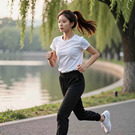 晨跑人物原图