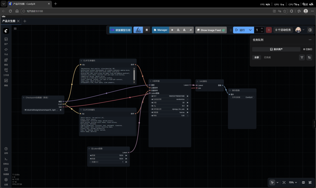 ComfyUI 默认 Stable Diffusion 工作流