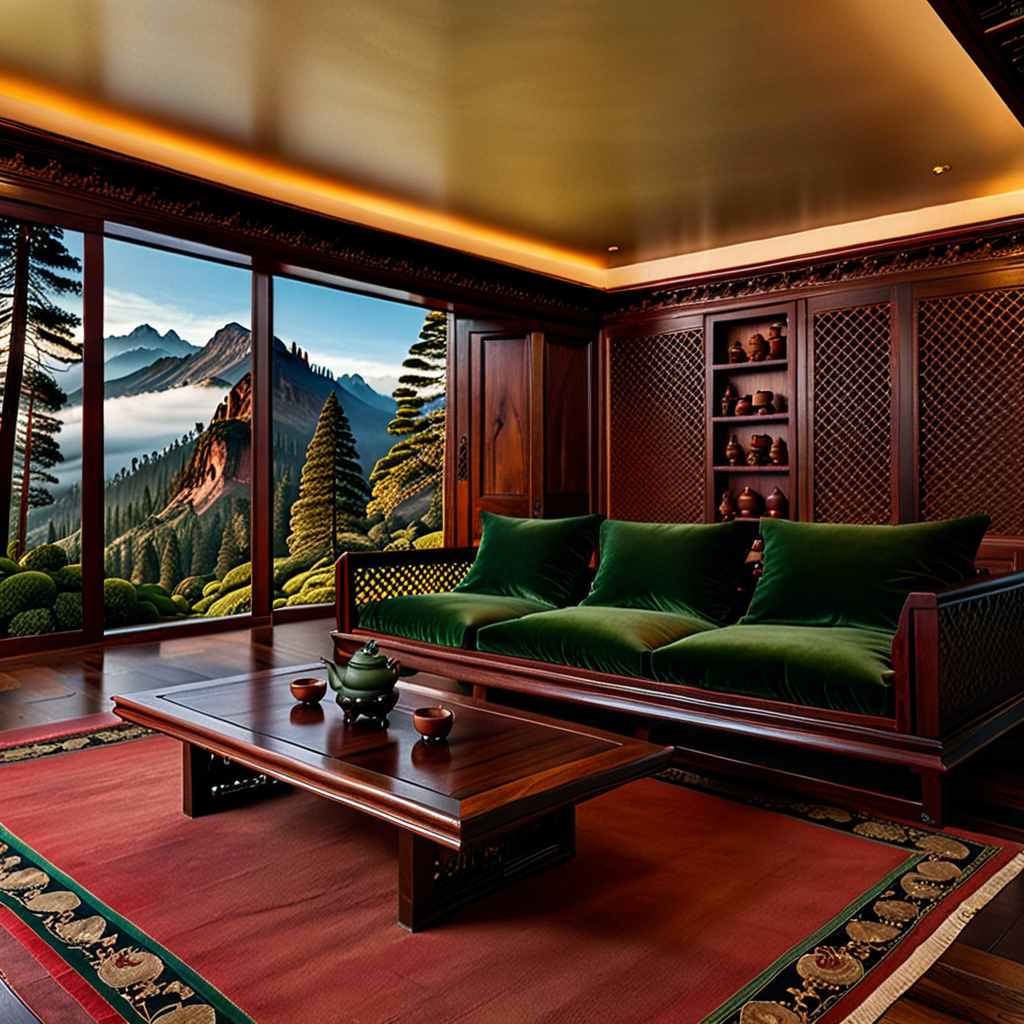 Depth风格迁移后的中式室内