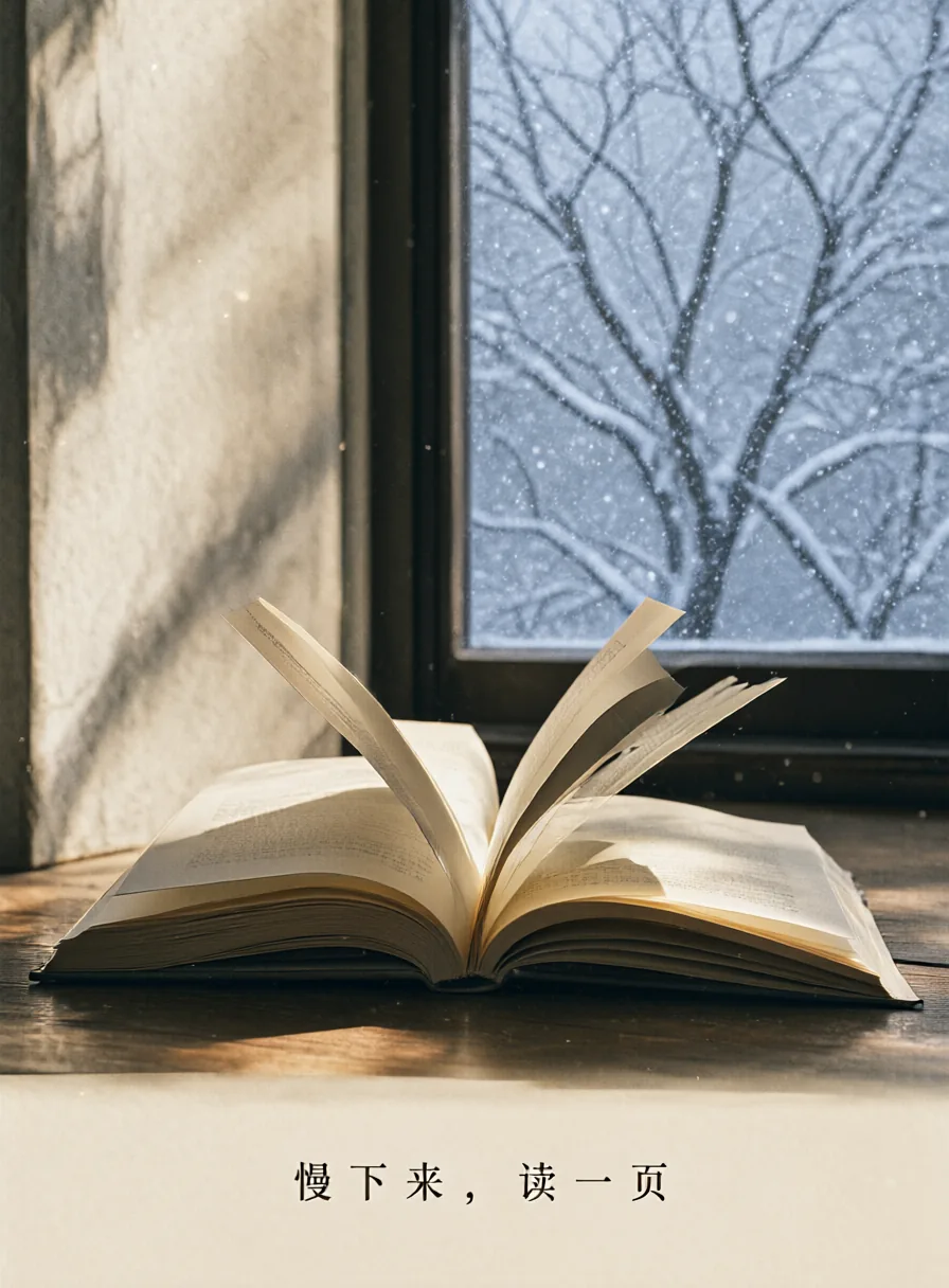 编辑后:窗外换为积雪枯枝